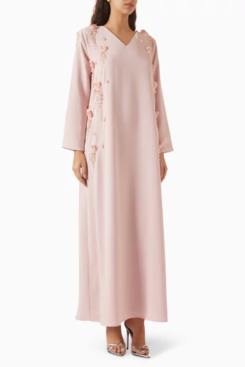 Bead-embellished Kaftan in Crepe