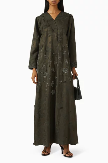 Coat-style Abaya in Jacquard