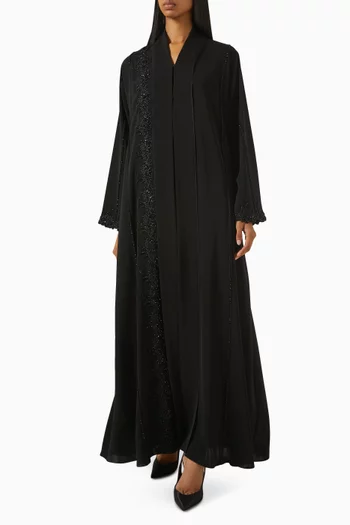 Embellished Lace Abaya in Nada