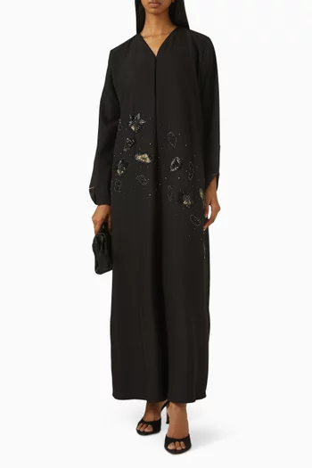 Starlit Embellished Abaya in Crepe