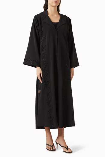 Thread & Beads Embroidered Coat Abaya