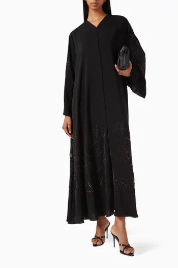 Floral Beads Embellished Abaya