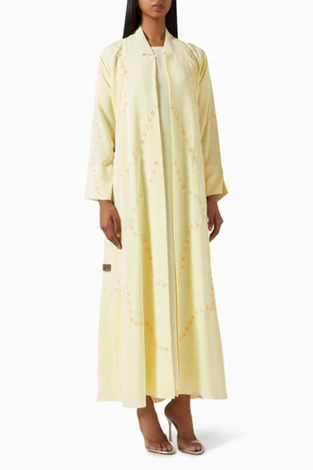 Thread embroidered Abaya Set