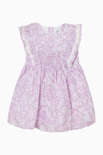 فستان زارا بنقشة زهور قطن