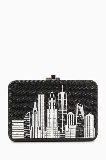 Slim Slide Crystal-embellished New York Night Clutch