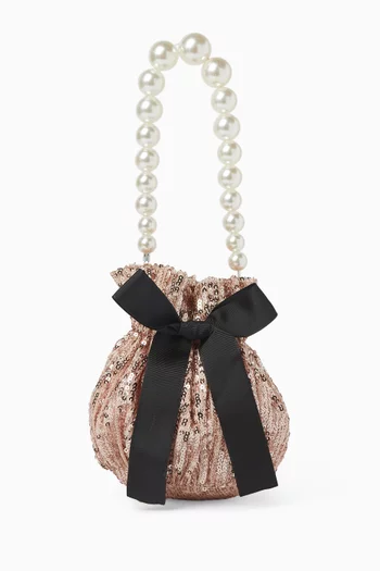 حقيبة مطرزة بالترتر واللؤلؤ 