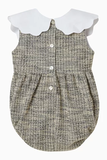 Sleeveless Romper in Tweed