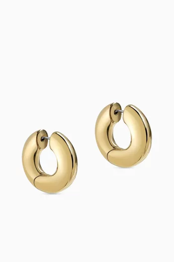 Thick Huggie Earings in 14kt Gold-plated Brass