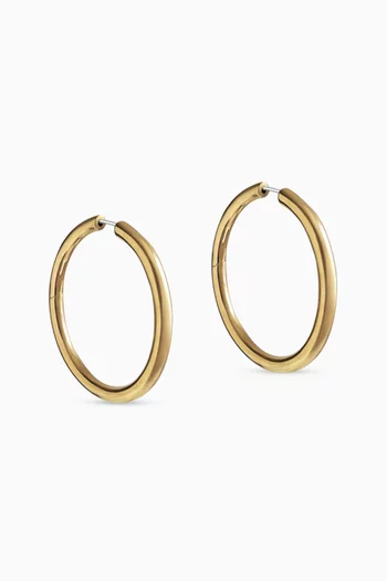 Large Seamless Hoop Earrings in 14kt Gold-plated Brass