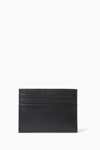 حافظة بطاقات بشعار الماركة جلد