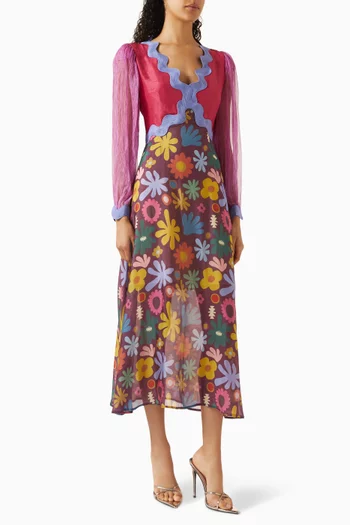 Echo Dress in Silk-viscose