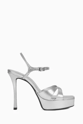 Maxine 120 Platform Sandals in Metallic Leather
