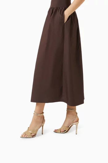 95 Crystal-embellished Sandals in Metallic Leather