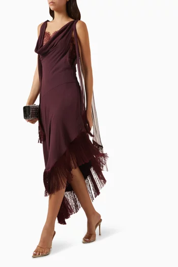Mistral Midi Dress in Chiffon & Lace