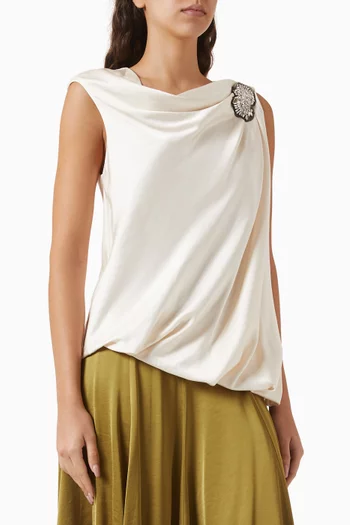Henrik Draped Blouse in Viscose Blend