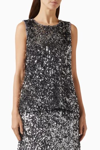 Lili Sequin-embellished Teardrop Top