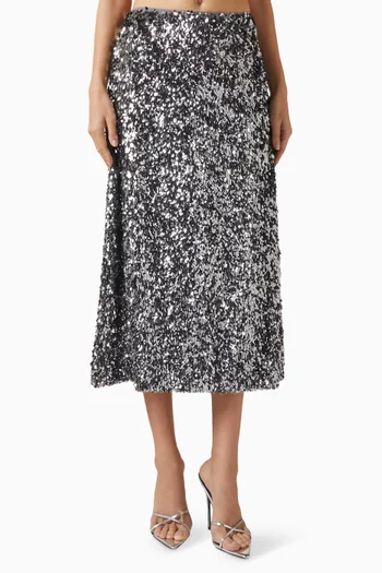 Nylah Sequin-embellished Midi Skirt