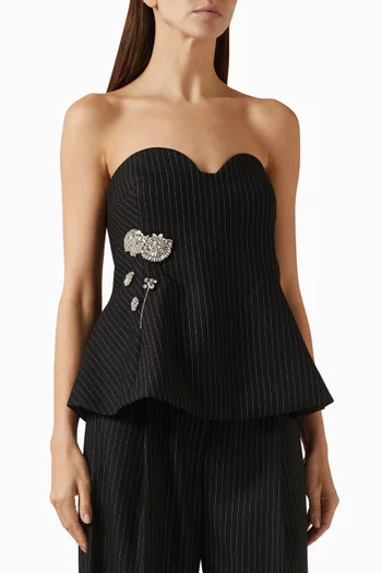 Rosa Pinstripe Bustier Top