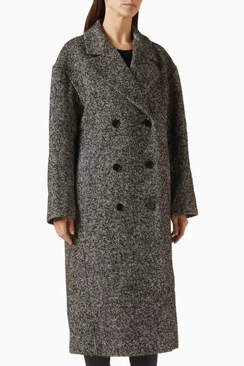 Dayana Herringbone Overcoat in Wool