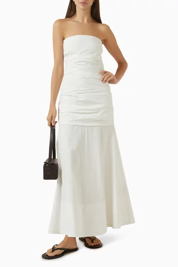 Gathered Strapless Longline Dress