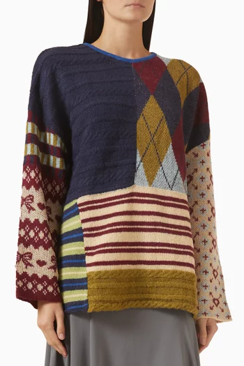 Zuri Patchwork  Knit Sweater