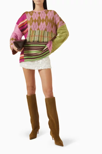 Zuri Patchwork  Knit Sweater