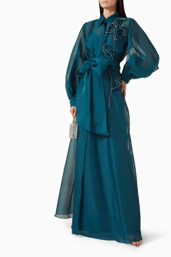 فستان ديكستر بحزام أورجانزا