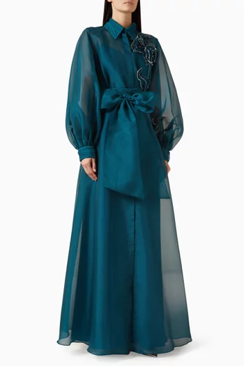 فستان ديكستر بحزام أورجانزا