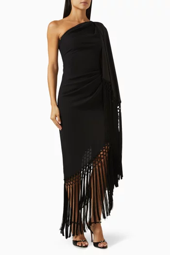 فستان مارس بكتف مكشوف كريب ستان