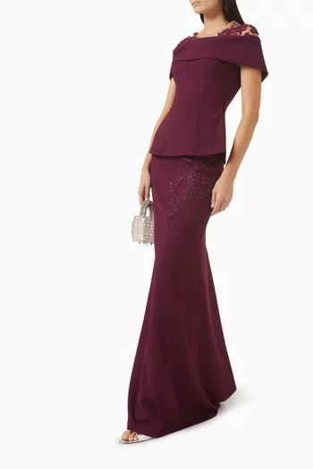 طقم بلوزة وتنورة كاتي كريب