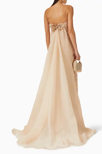 Lake Embellished Gown in Mikado Taffeta