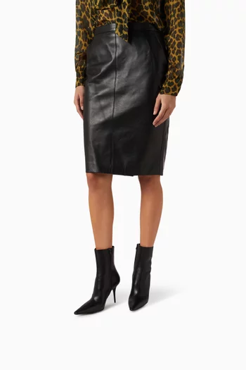 حذاء أشلي بطول الكاحل وكعب 90 مم جلد ناعم