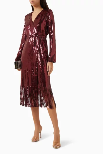 Yastio Sequin-embellished Midi Dress