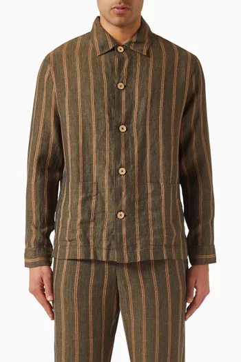 قميص اكسل بنمط جاكيت كتان