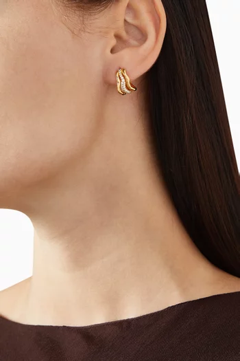 Small Molten Snow Hoop Earrings in 18kt Gold-plated Metal