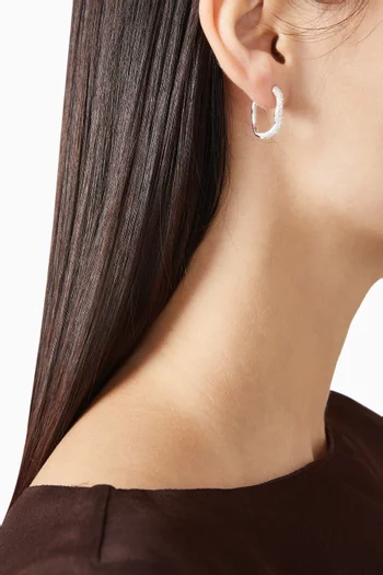 Small Molten Snow Earrings in Sterling Silver