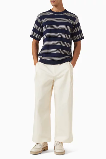 تي شيرت فيكشن مخطط نسيج قطن