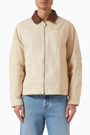 جاكيت بريفيس بياقة بلون مغاير قطن تويل