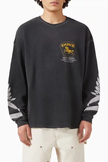 تي شيرت دي ار 3 فينتج بطبعة رعاة ونسيج وافل قطن