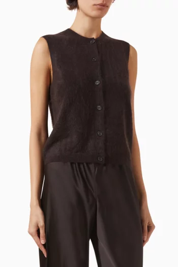 Vest in Brushed-cashmere