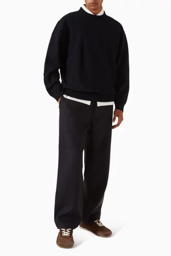 سترة صوف معالج بالغليان بفتحة رقبة مستديرة