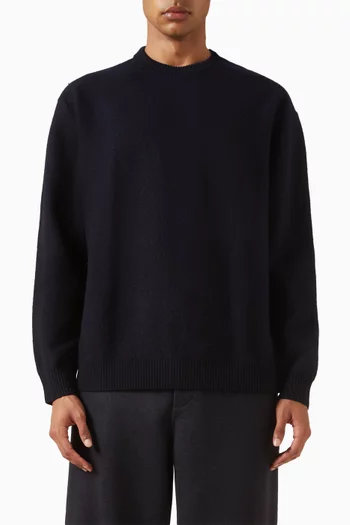 سترة صوف معالج بالغليان بفتحة رقبة مستديرة