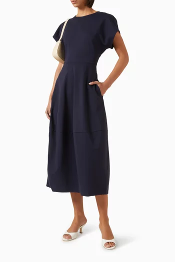 فستان مزيج قطن بقصة منحوتة