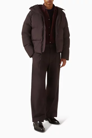 جاكيت منفوخ مبطن بالزغب بغطاء رأس