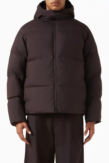 جاكيت منفوخ مبطن بالزغب بغطاء رأس