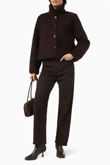 Funnel-neck Teddy Jacket