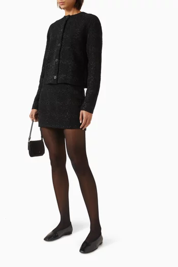 Sparkly Mini Skirt in Boucle-knit