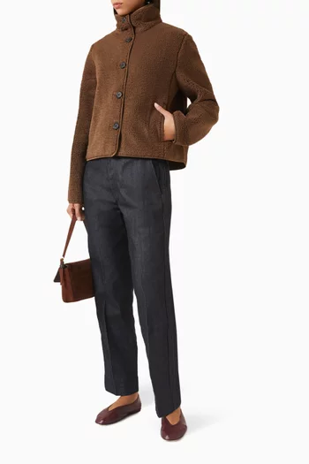 Funnel-neck Teddy Jacket