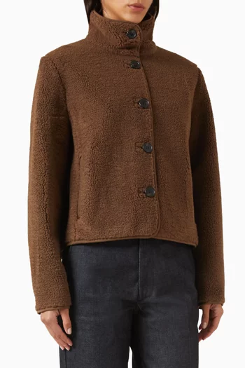 Funnel-neck Teddy Jacket