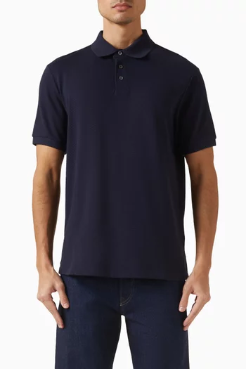 Textured Polo Shirt in Cotton-blend